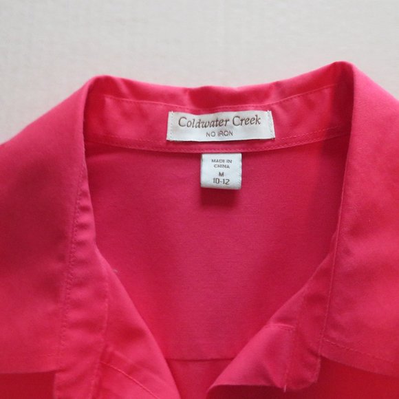 🔥HP🔥Coldwater Creek Pinkish Red Shirt, Button Down, Roll-Tab Sleeves, Sz M (… - Picture 9 of 9